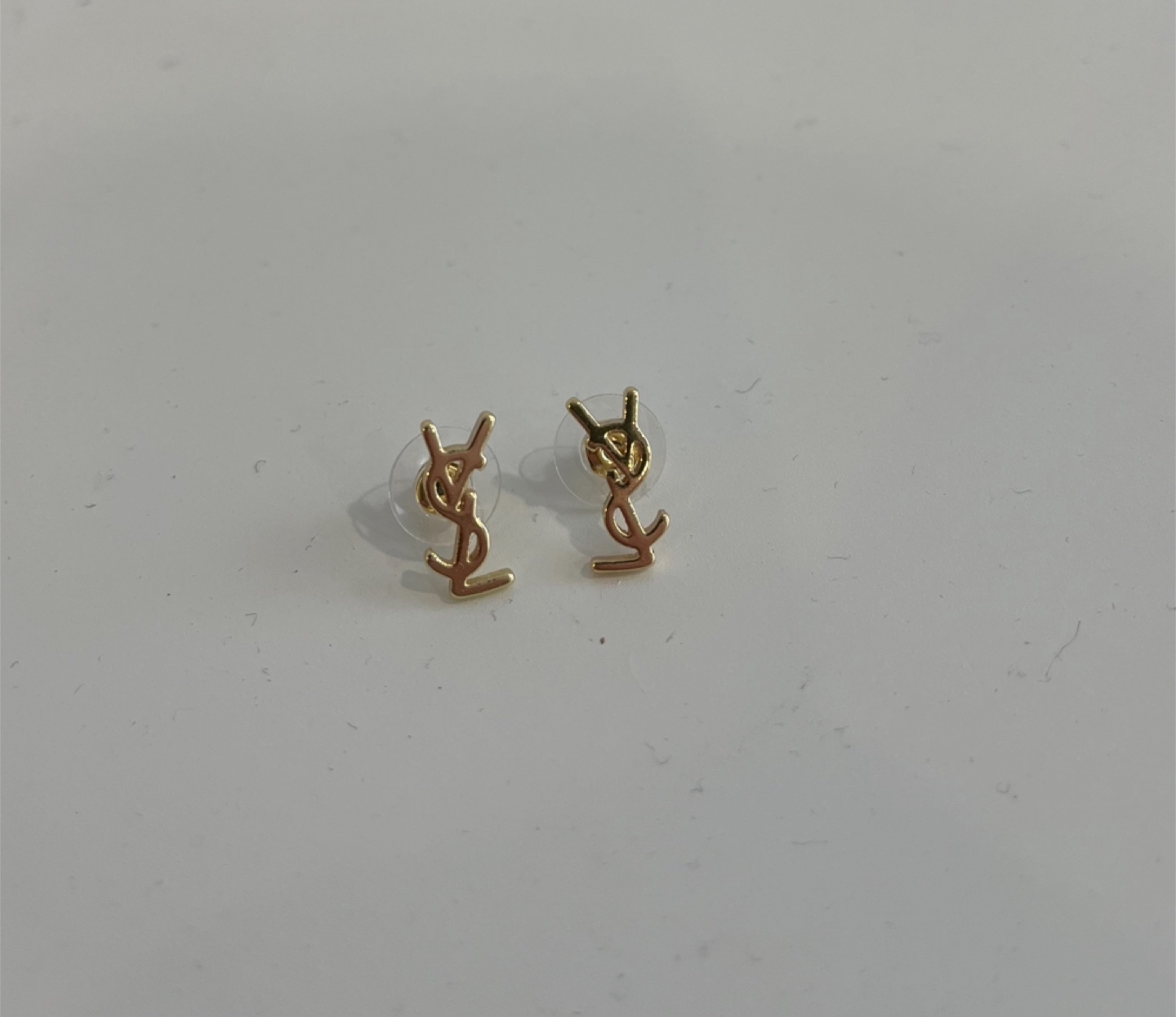Yves Saint Laurent Gold-Tone Logo Stud Earrings - photo 2