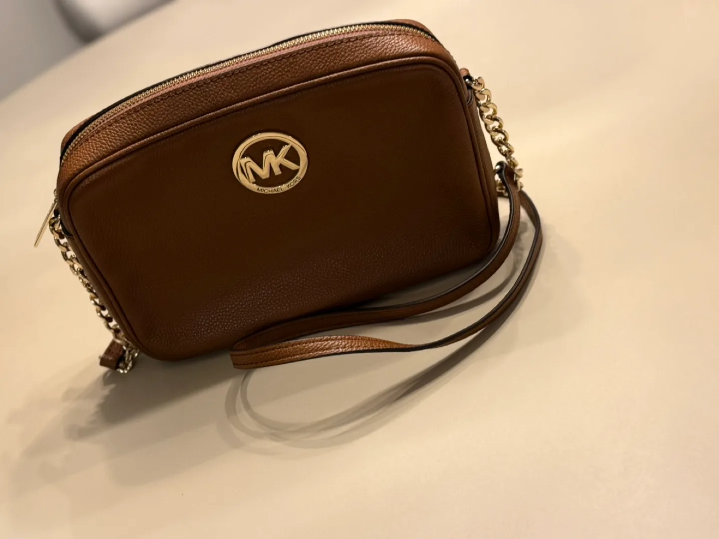 Michael Kors Brown Leather Crossbody Bag thumbnail