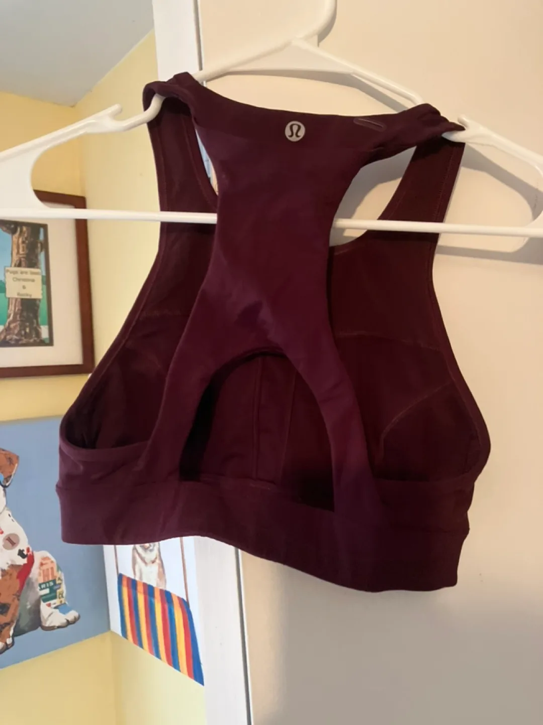 Lululemon Burgundy Racerback Sports Bra - Size 6 image indicator(2)