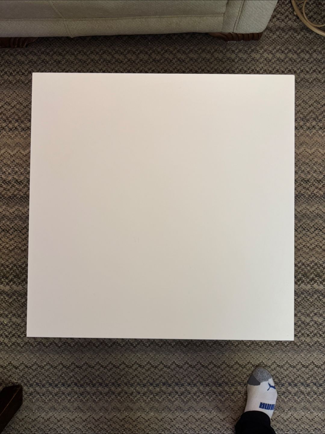 White Ikea Lack Square Coffee Table - photo 2