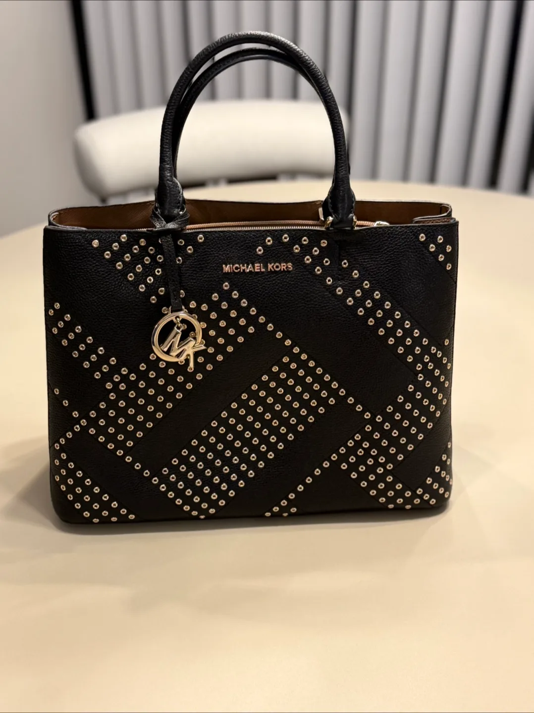 Michael Kors Black Studded Tote Bag thumbnail