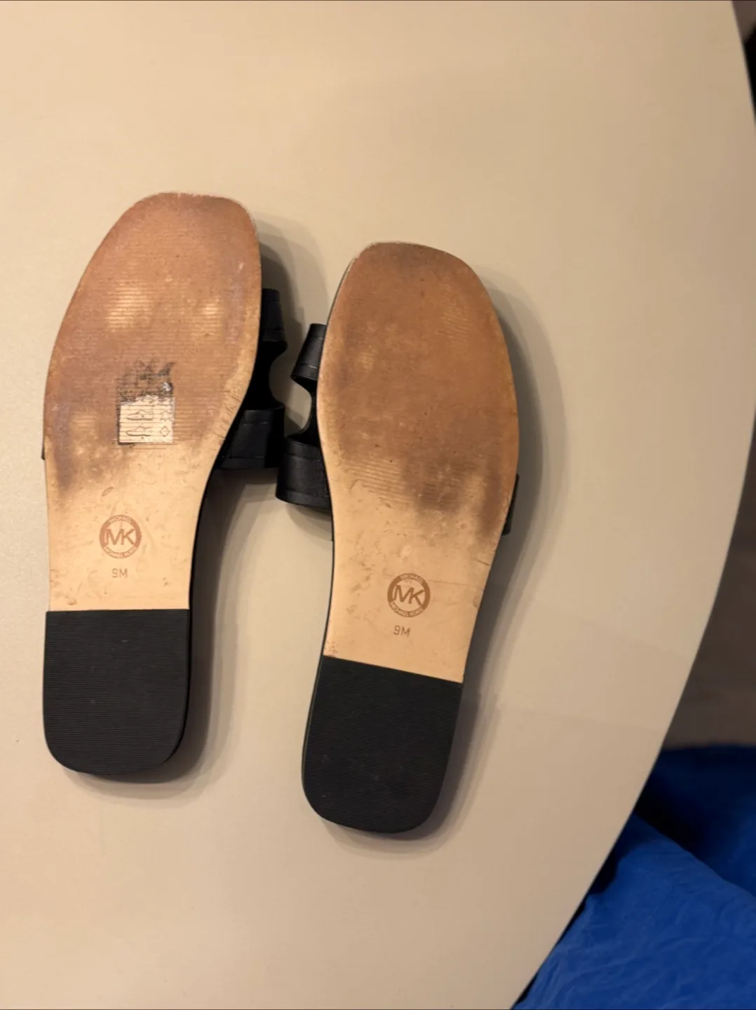Michael Kors Black Leather Slides - Size 9M image indicator(5)