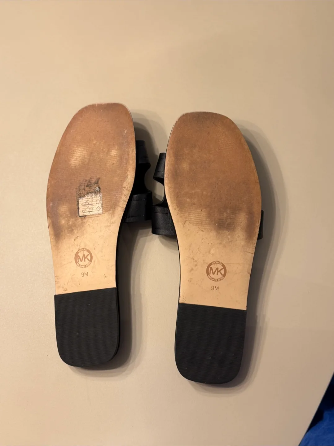 Michael Kors Black Leather Slides - Size 9M image indicator(4)