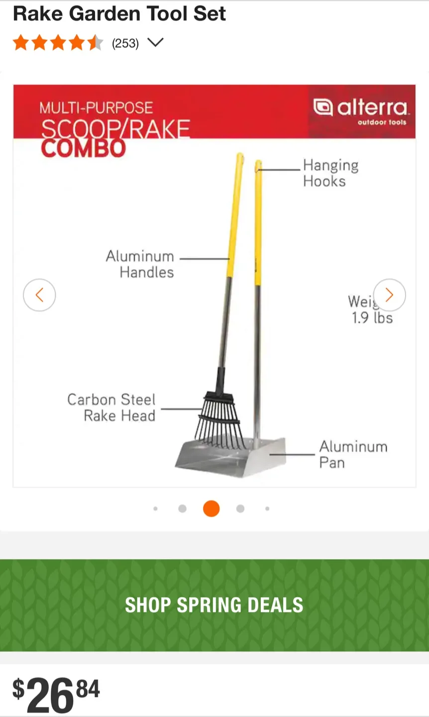 2-Piece Multi-Purpose Scoop & Rake Garden Tool Set image indicator(2)