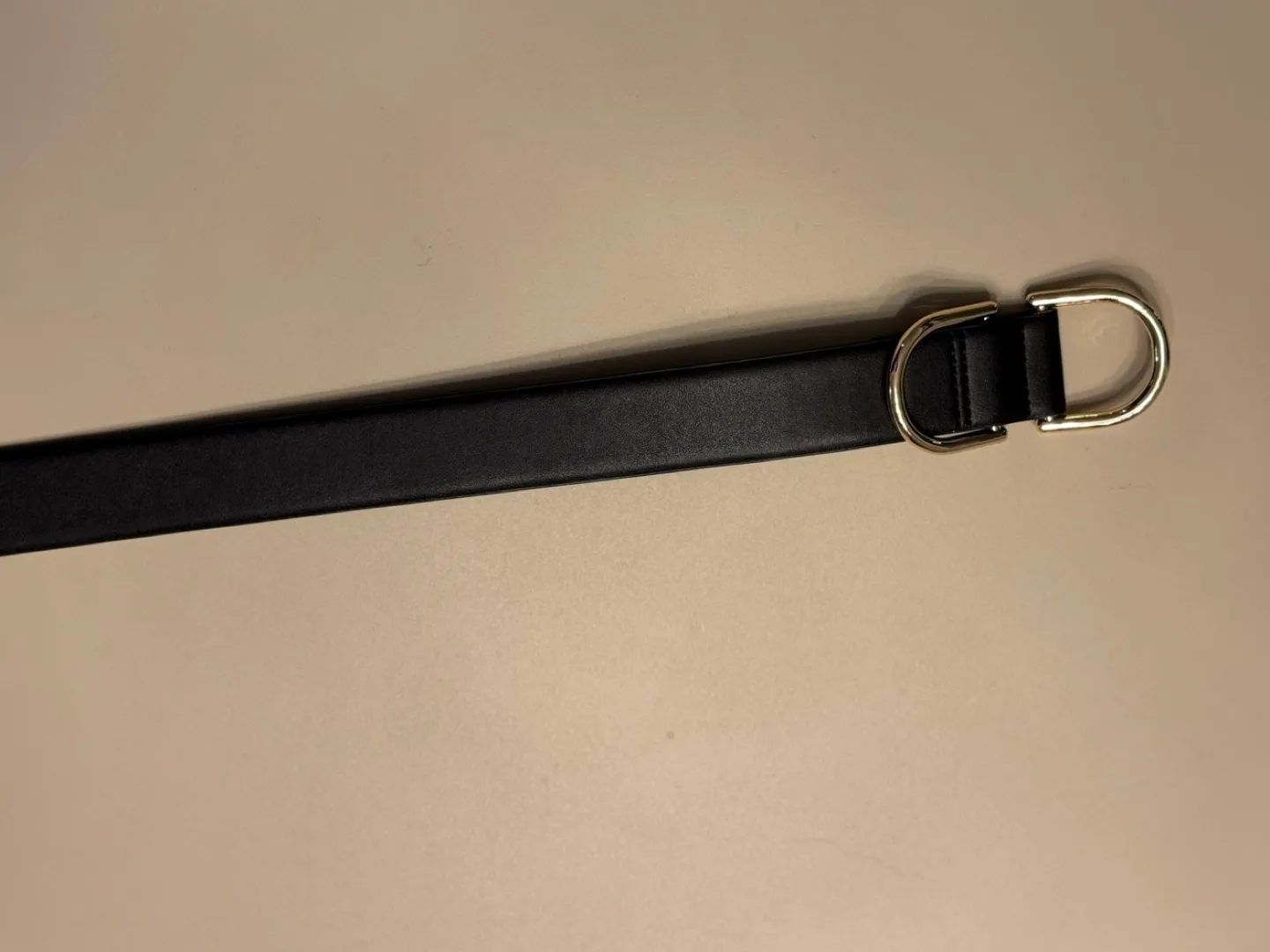 Black Leather Belt with Gold Buckle image indicator(5)