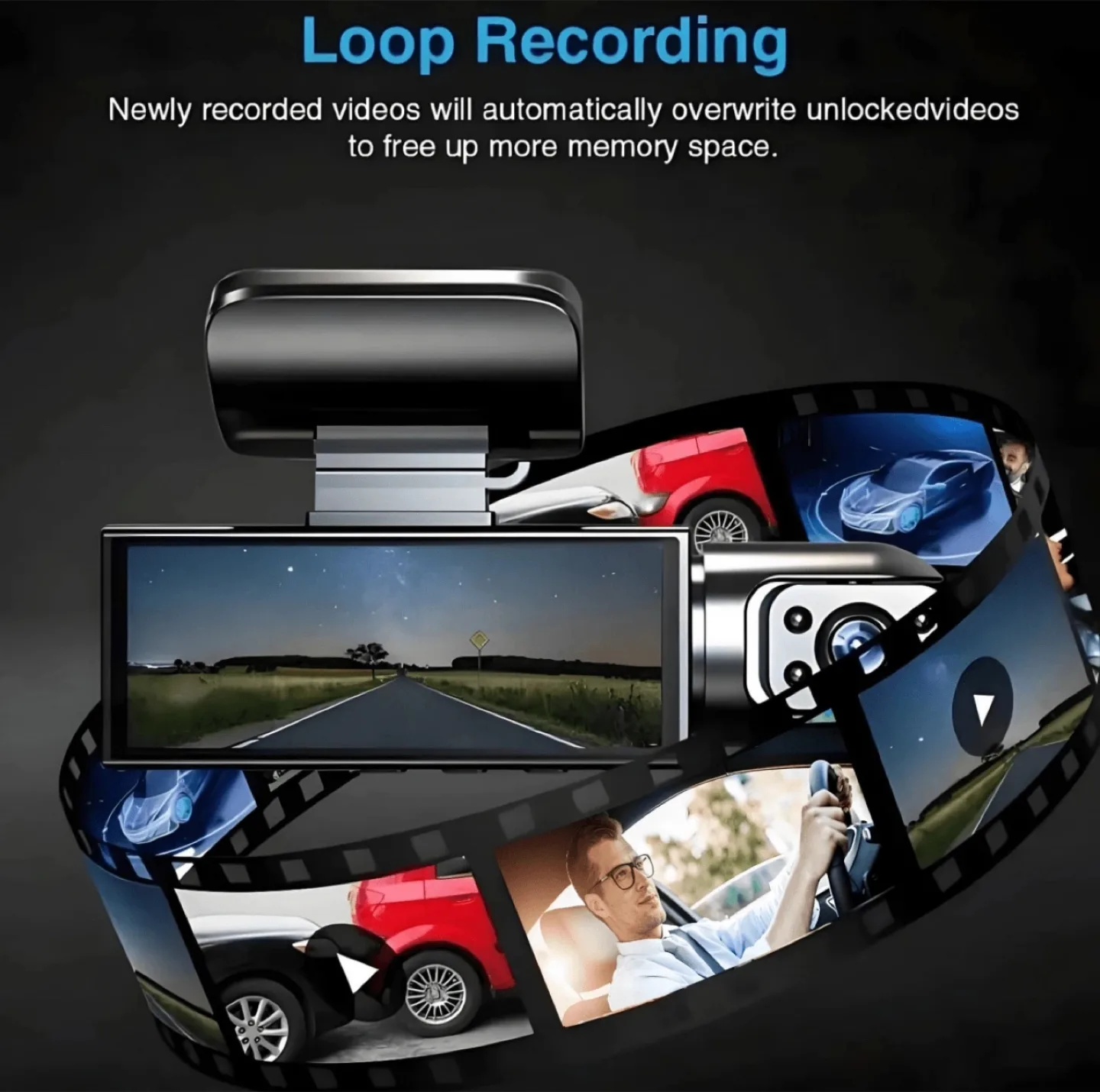 Dual Lens 1080P Dash Cam with Night Vision & Parking Monitor image indicator(2)