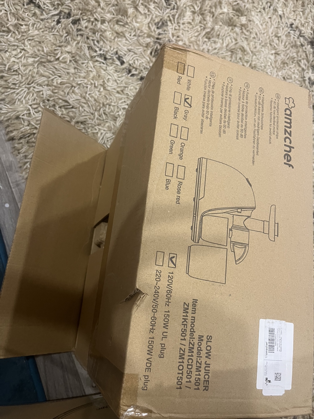 Brand New Zamzchef Slow Juicer ZM1501 - Grey - photo 4