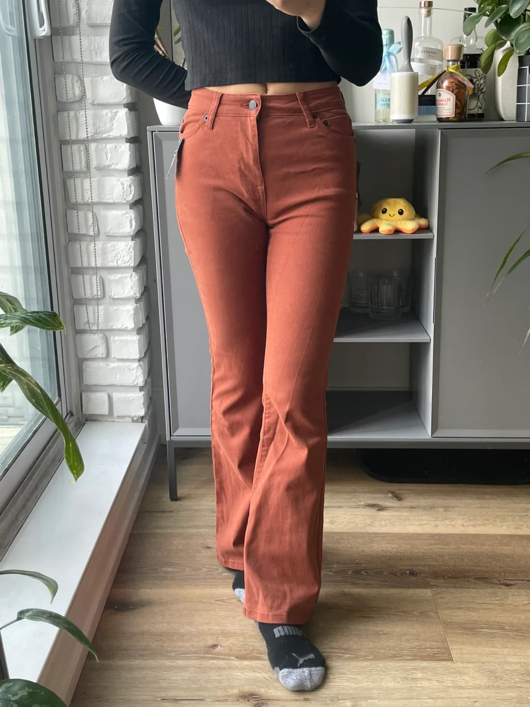 Rusty Orange Flare Jeans thumbnail