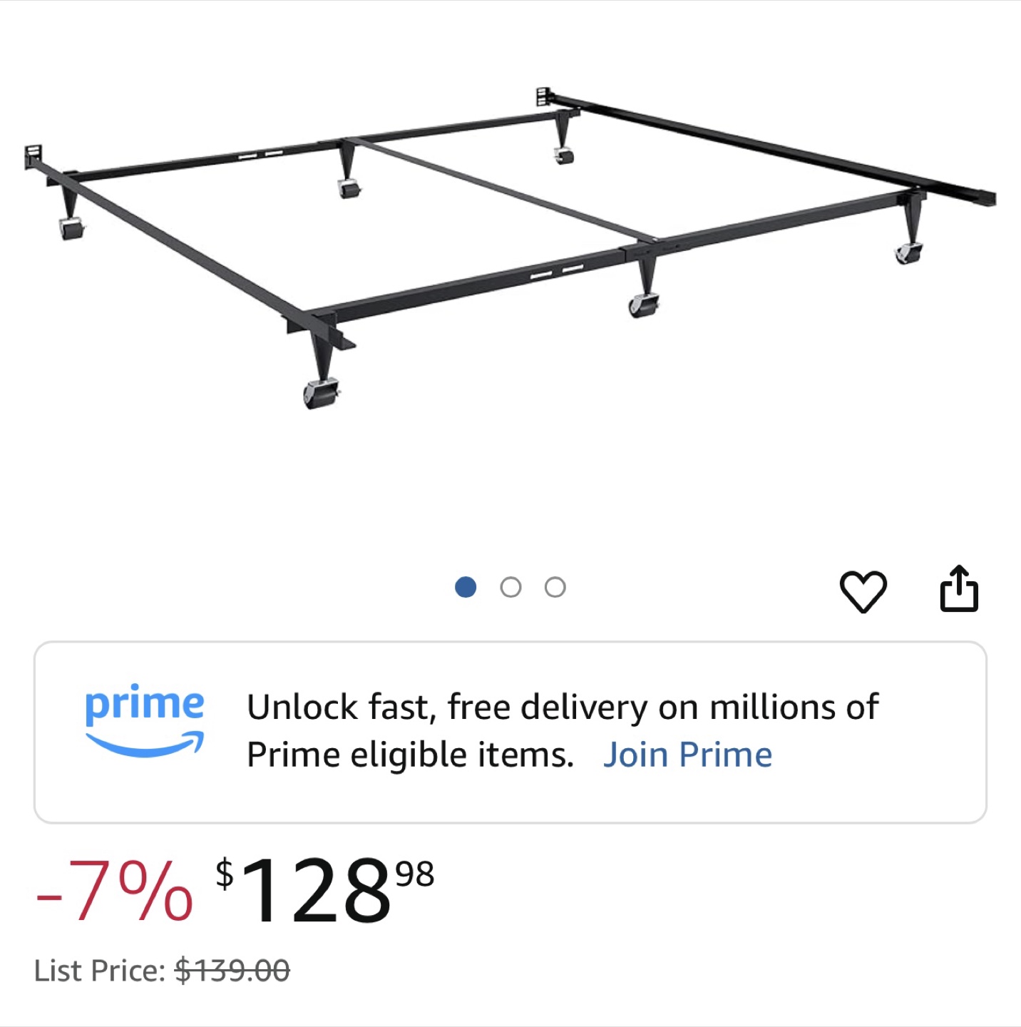 CorLiving Adjustable Heavy Duty Steel Bed Frame