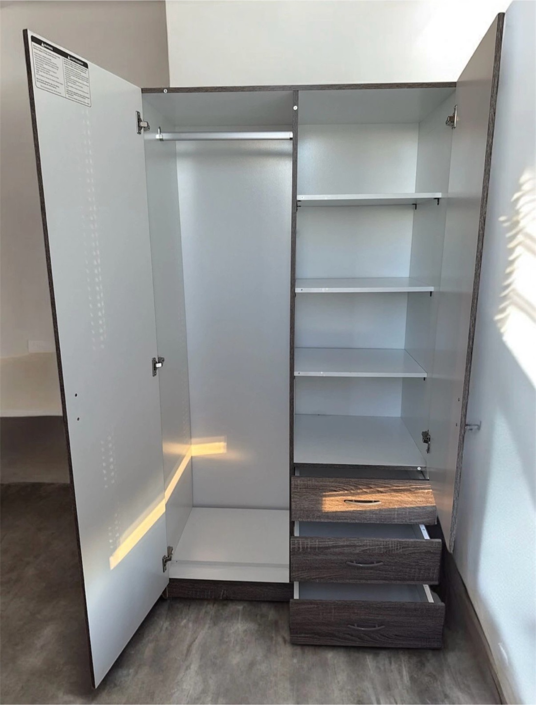 Double Door Wardrobe with Drawers - photo 2