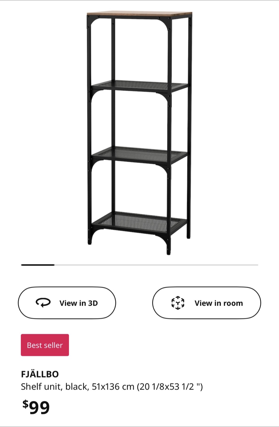IKEA FJÄLLBO Black Shelf Unit - photo 3