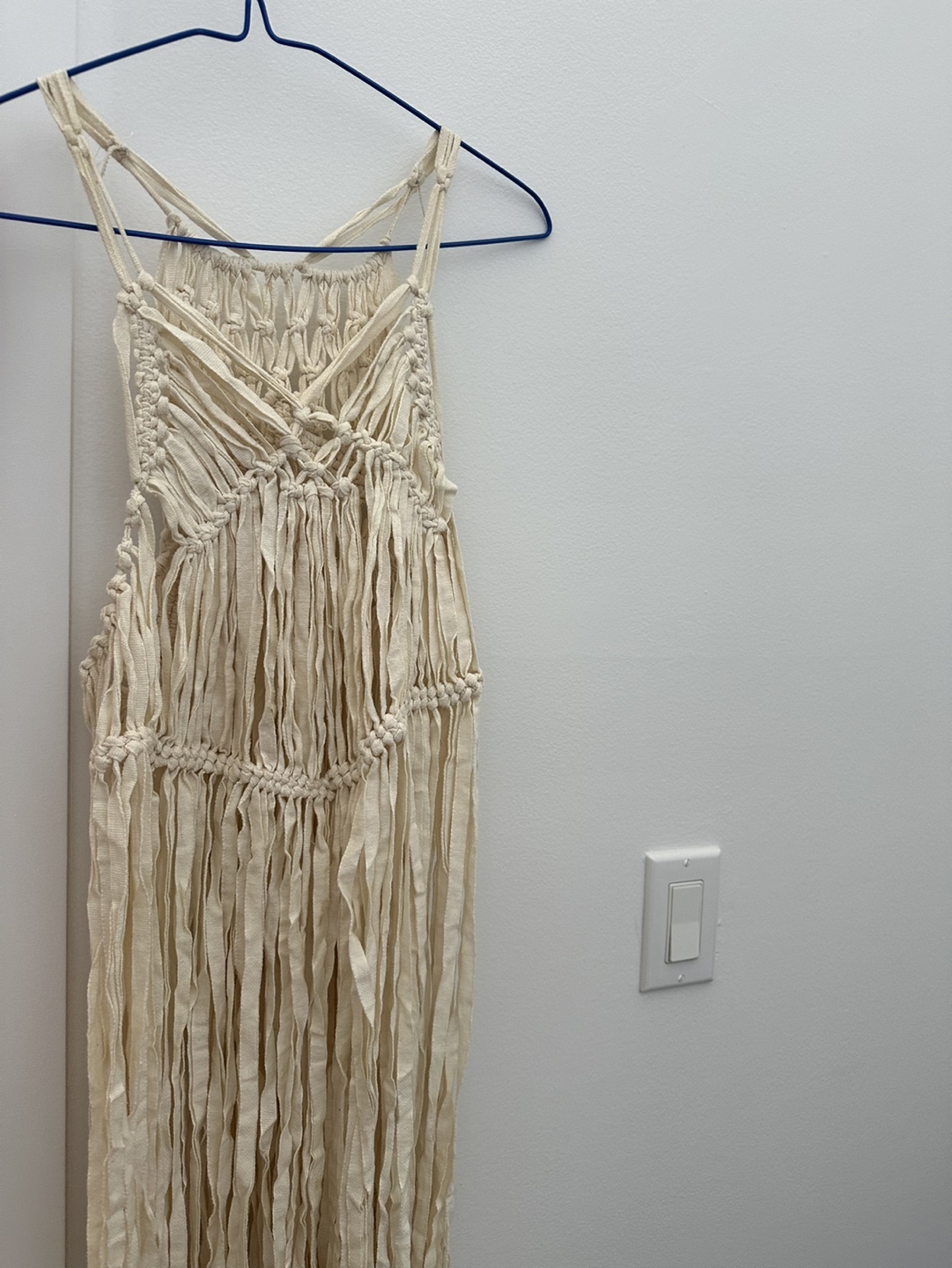 Cream Crochet Knitted Fringe Maxi Coverup - photo 2
