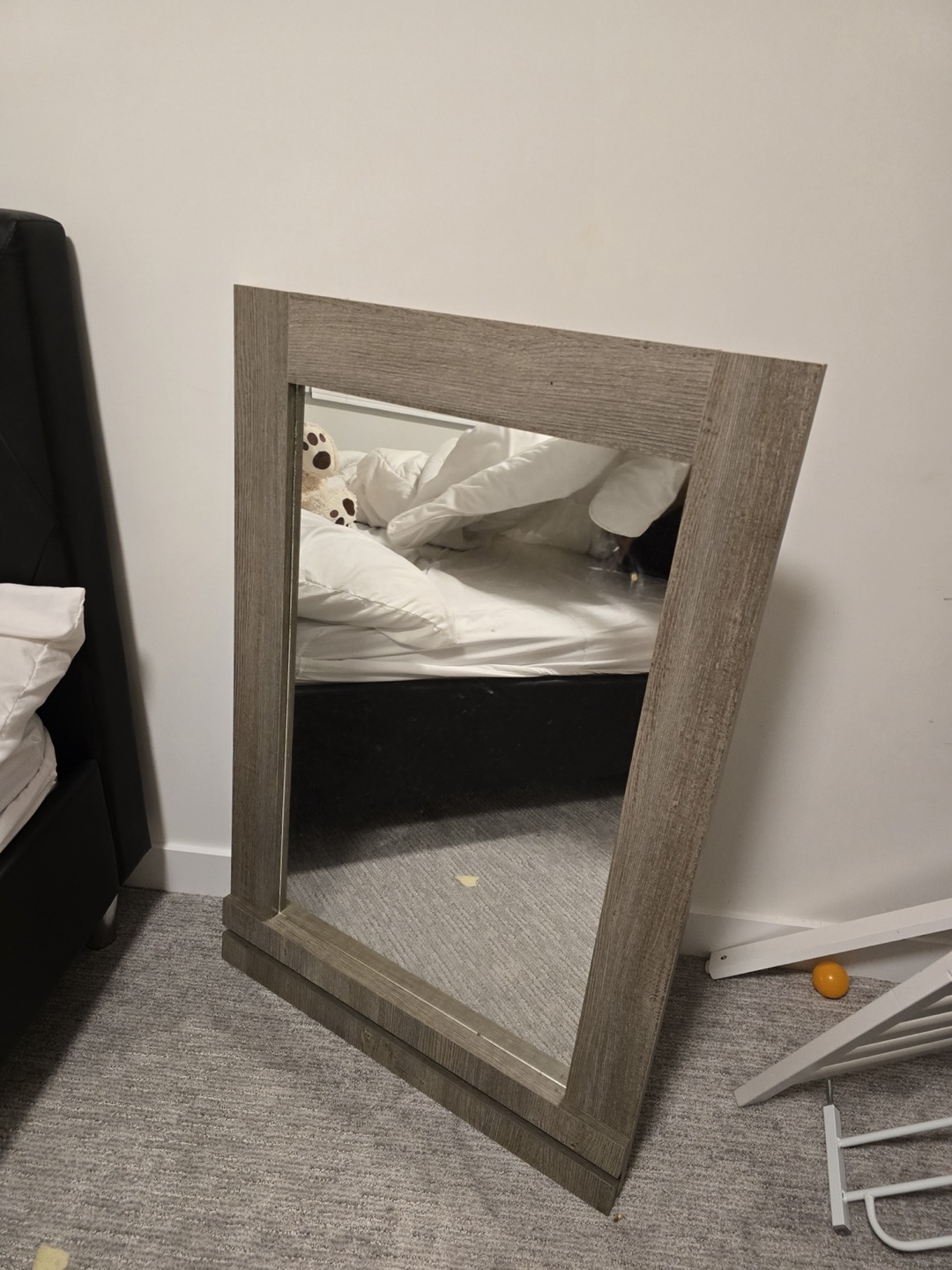Leaning Mirror with Grey Wood Frame - photo 2