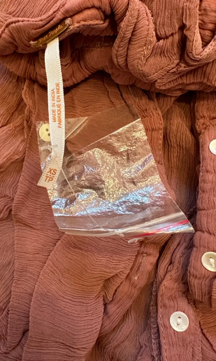 Free People Dusty Rose Button-Up Sleeveless Blouse - Size XS image indicator(2)