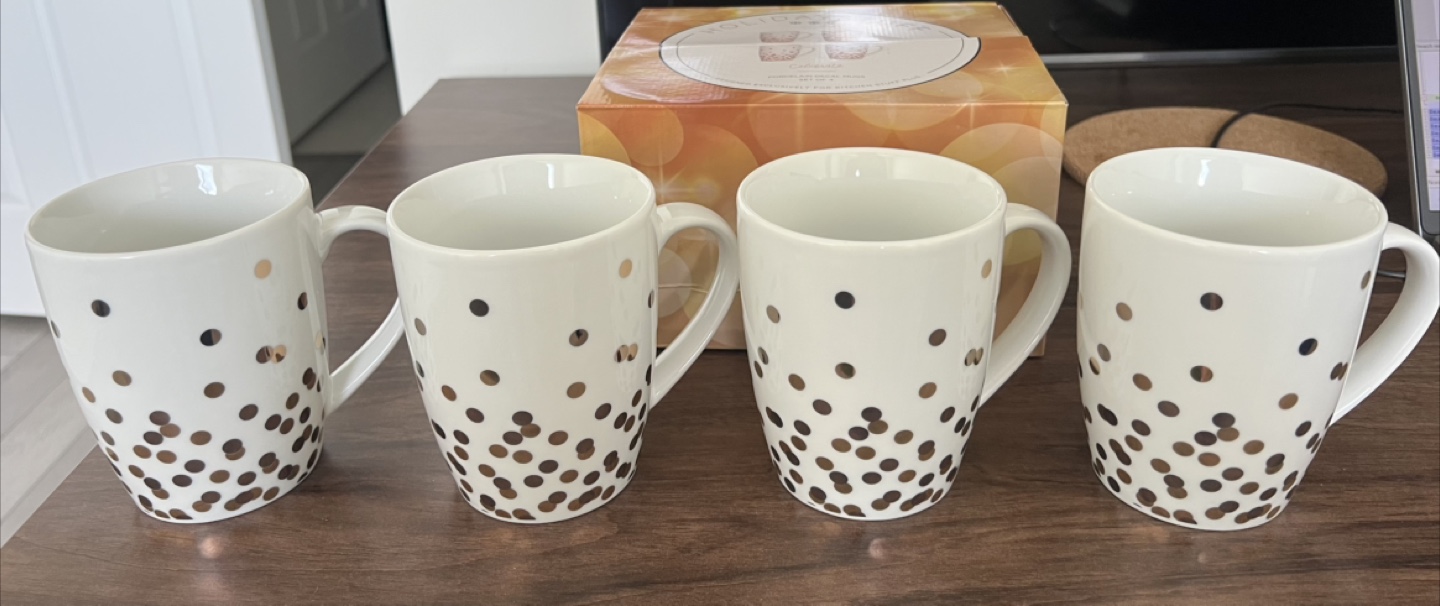 Porcelain mugs set of 4- New - photo 2