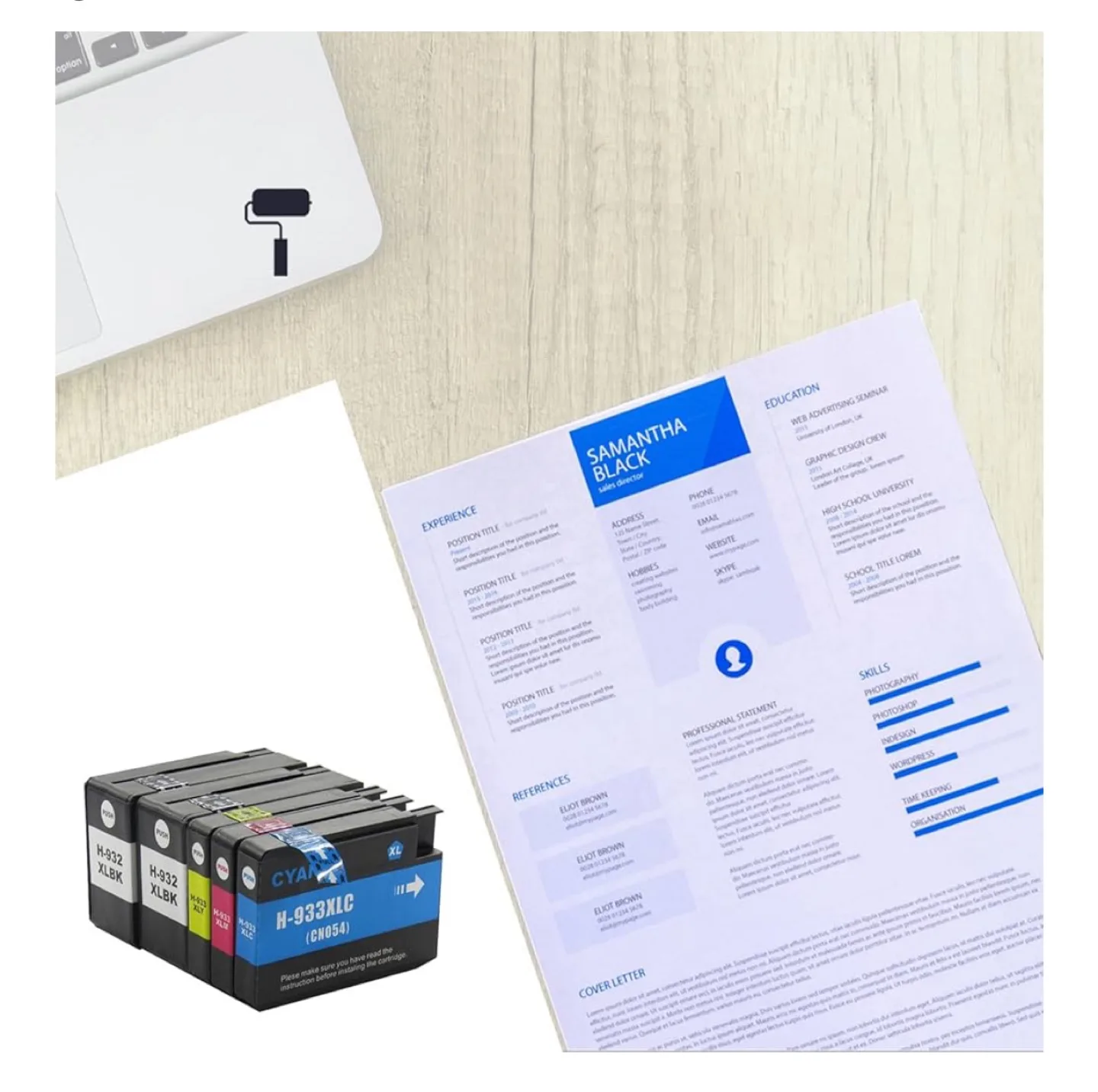 XINAJUND Smart Cartridge Replacement for 932XL 933XL Printers image indicator(2)