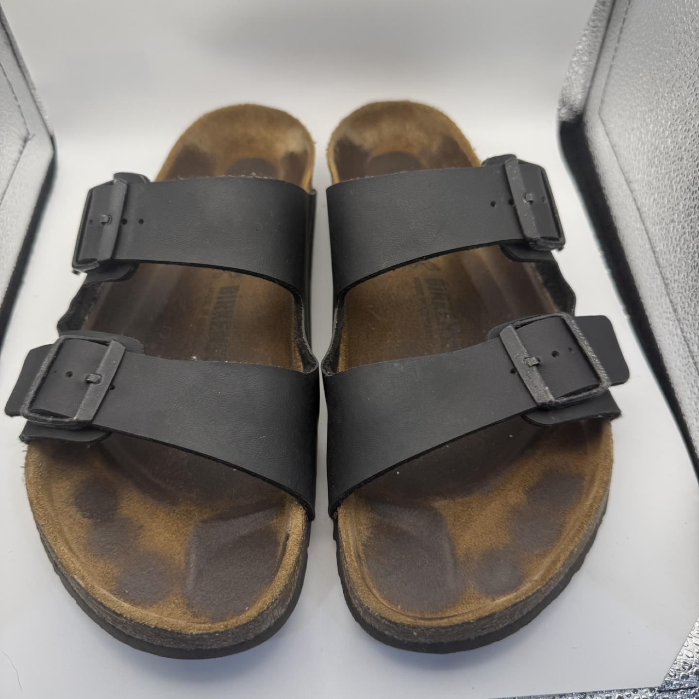 Birkenstock Arizona Black Leather Sandals Size 42
