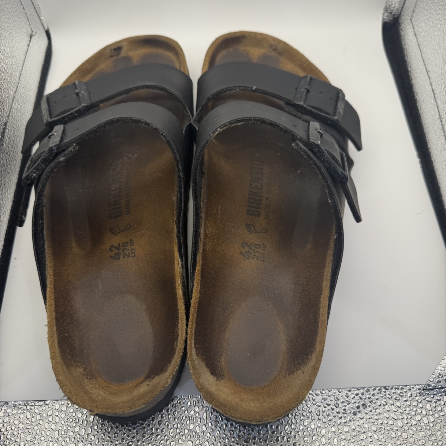 Birkenstock Arizona Black Leather Sandals Size 42 - photo 4