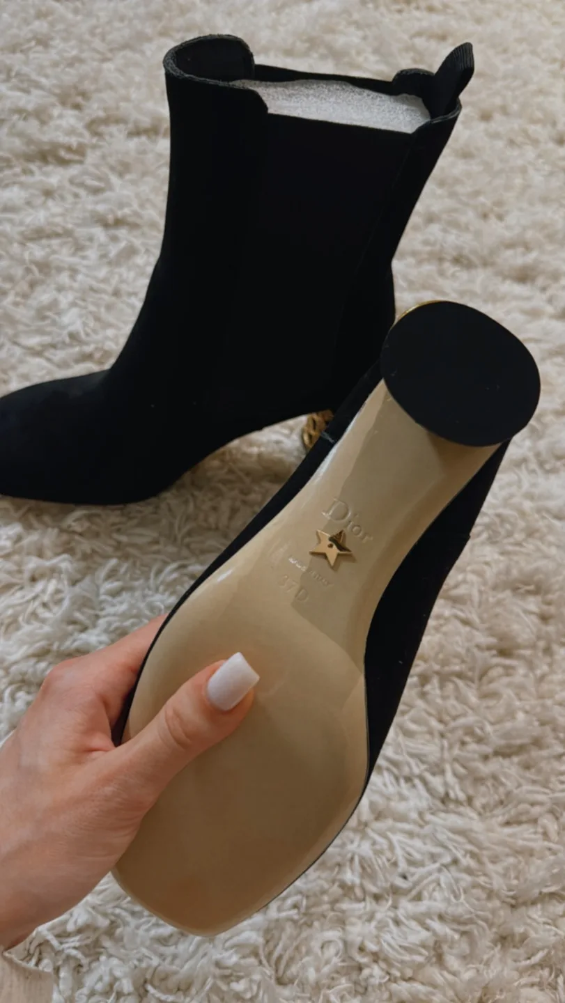 Suede Ankle Boots with Gold Heeled Accent image indicator(3)