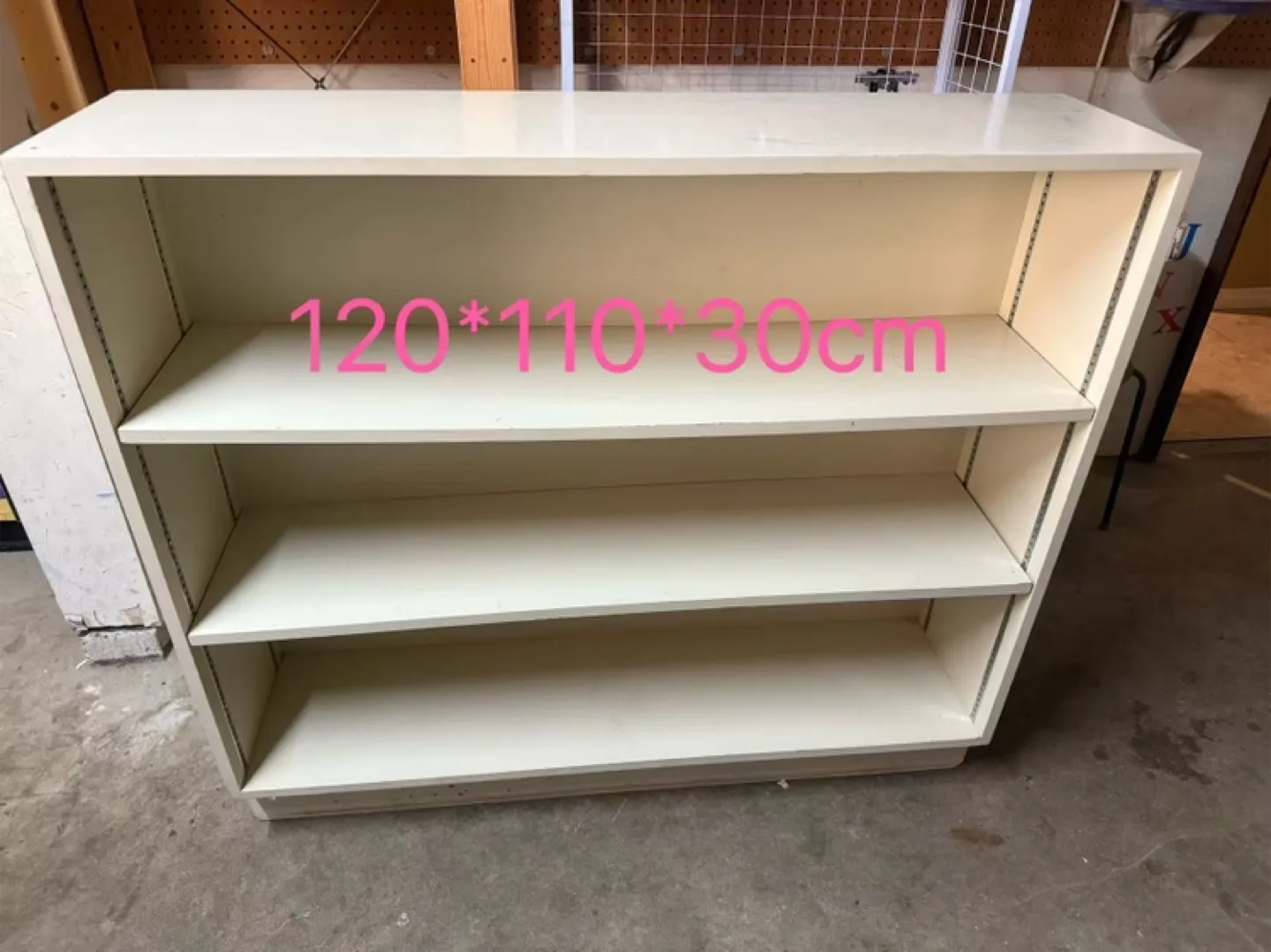 Off-White 3-Shelf Bookcase - 120x110x30cm thumbnail