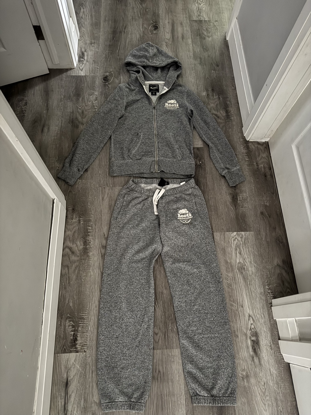 Roots Grey Zip-Up Hoodie and Joggers Set