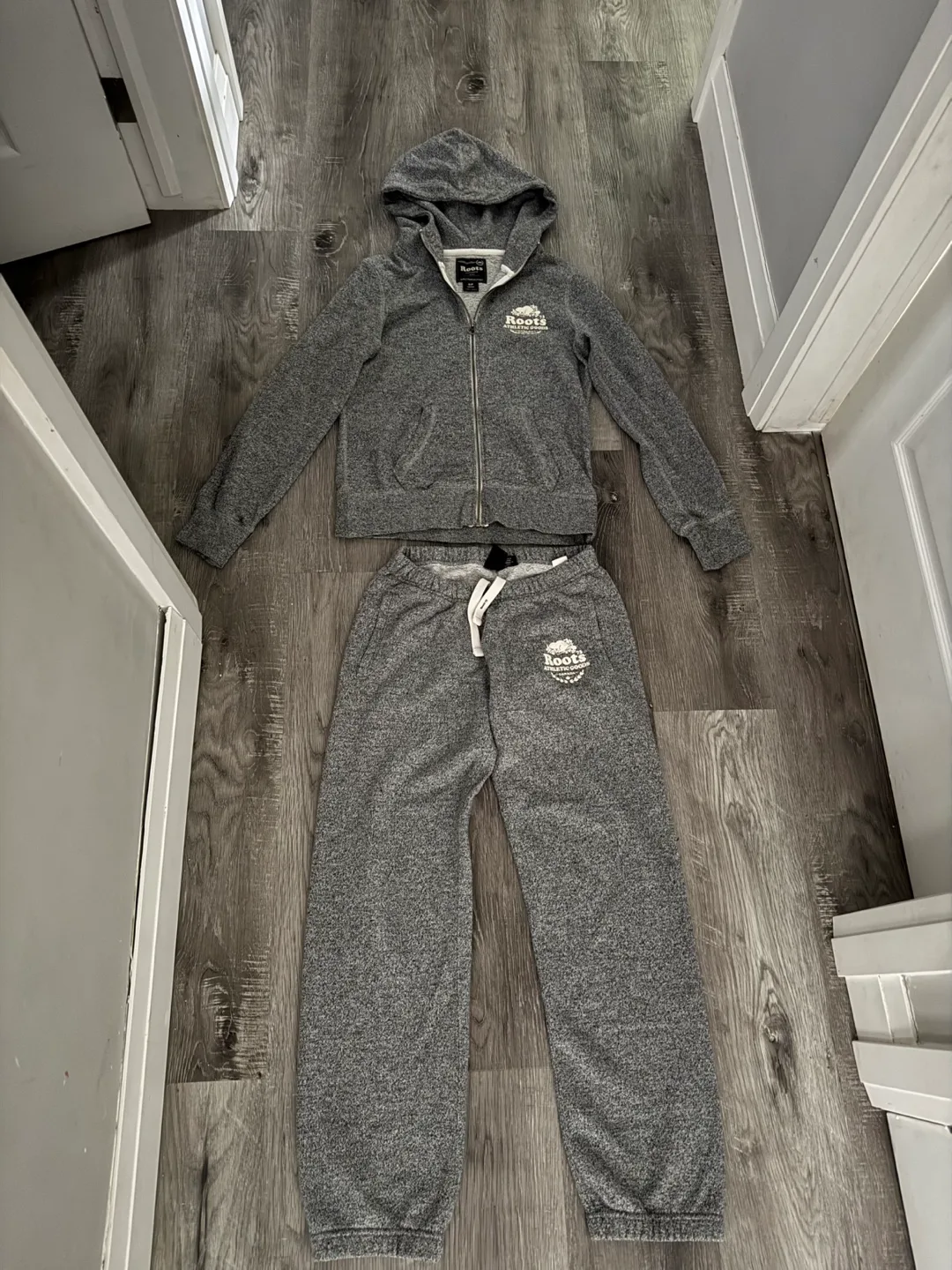 Roots Grey Zip-Up Hoodie and Joggers Set