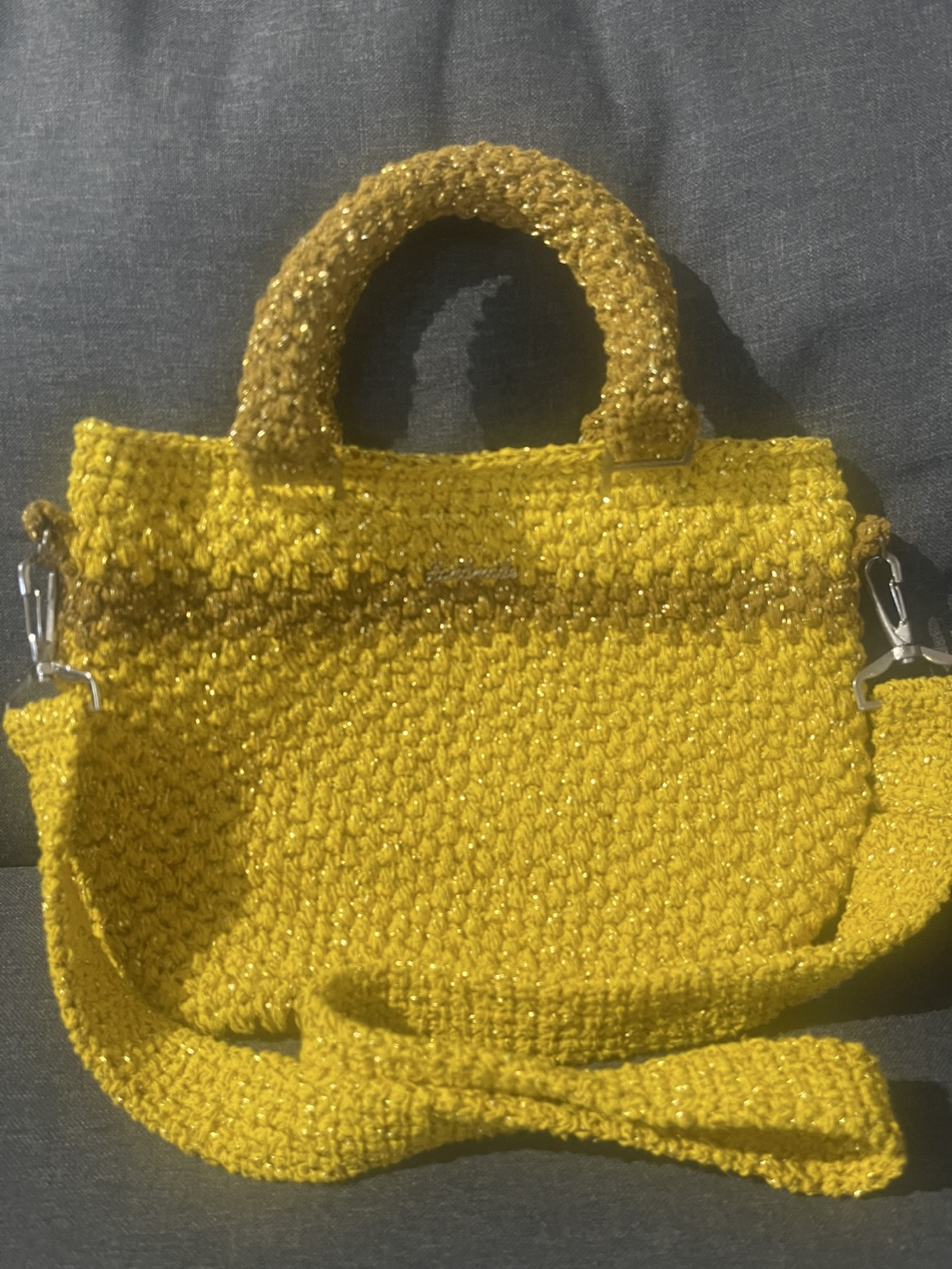 Mustard Yellow Crochet Handbag