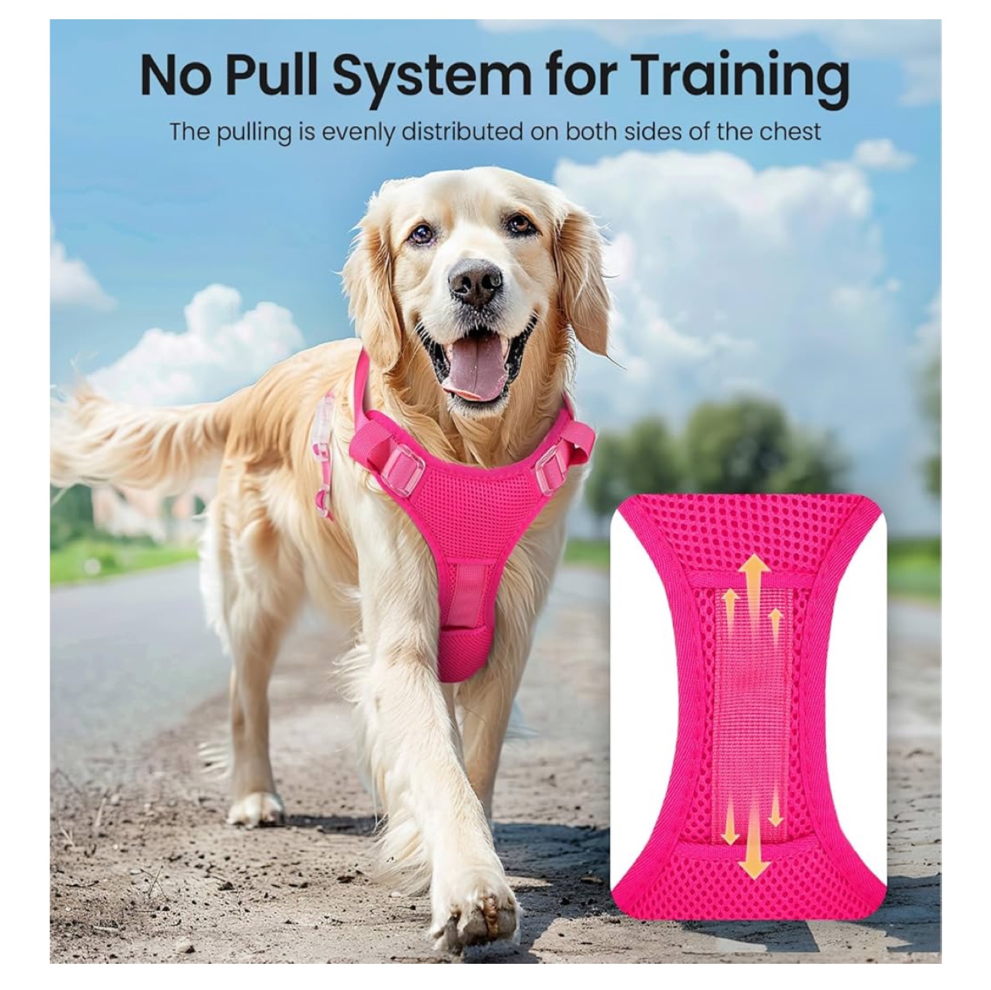 LED Light Up Dog Harness - Pink, XL - photo 5