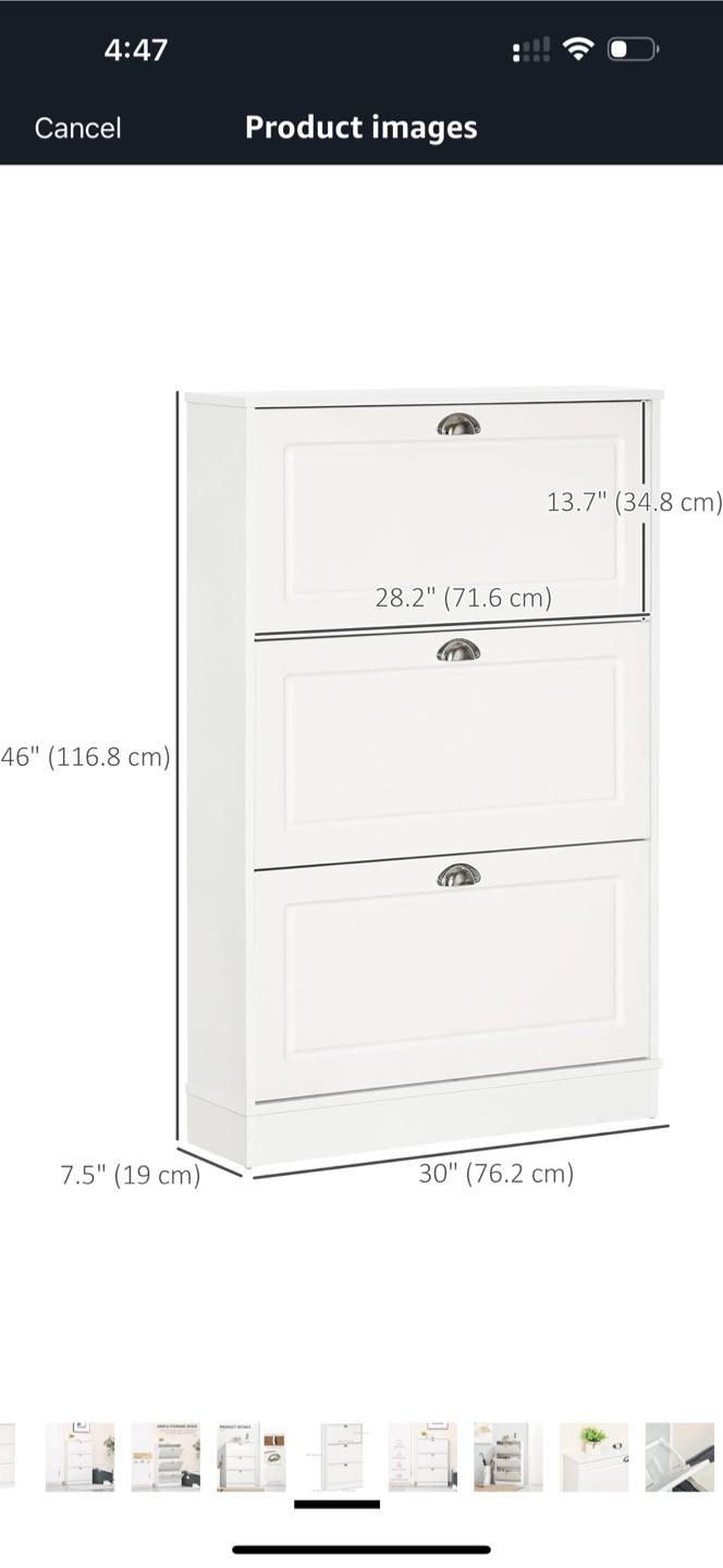 White Shoe Storage Cabinet - photo 2
