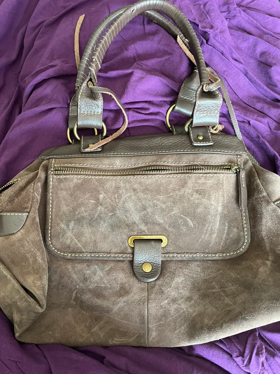 Brown Suede Handbag thumbnail