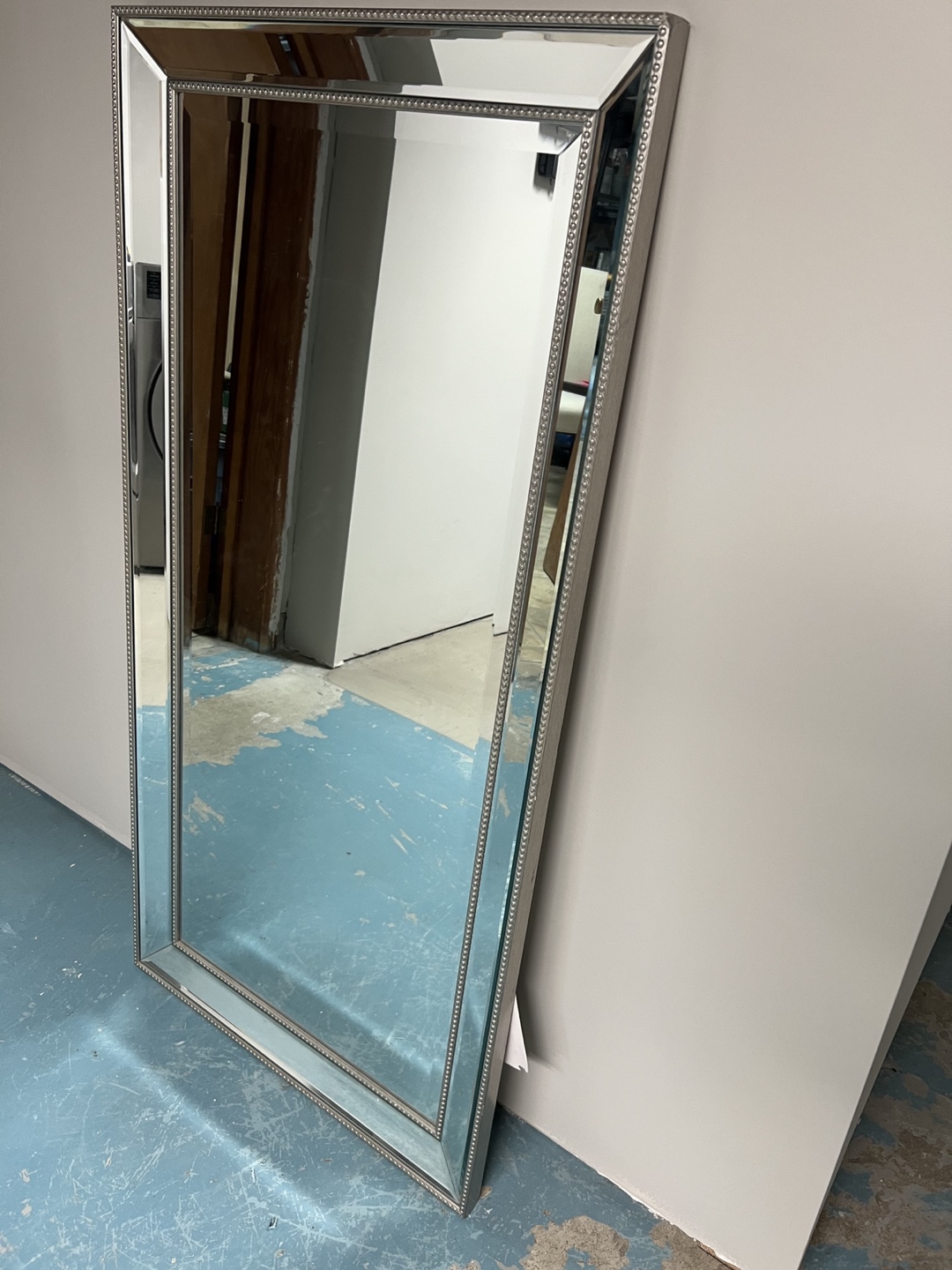 Full-Length Beveled Mirror with Silver Frame - photo 2