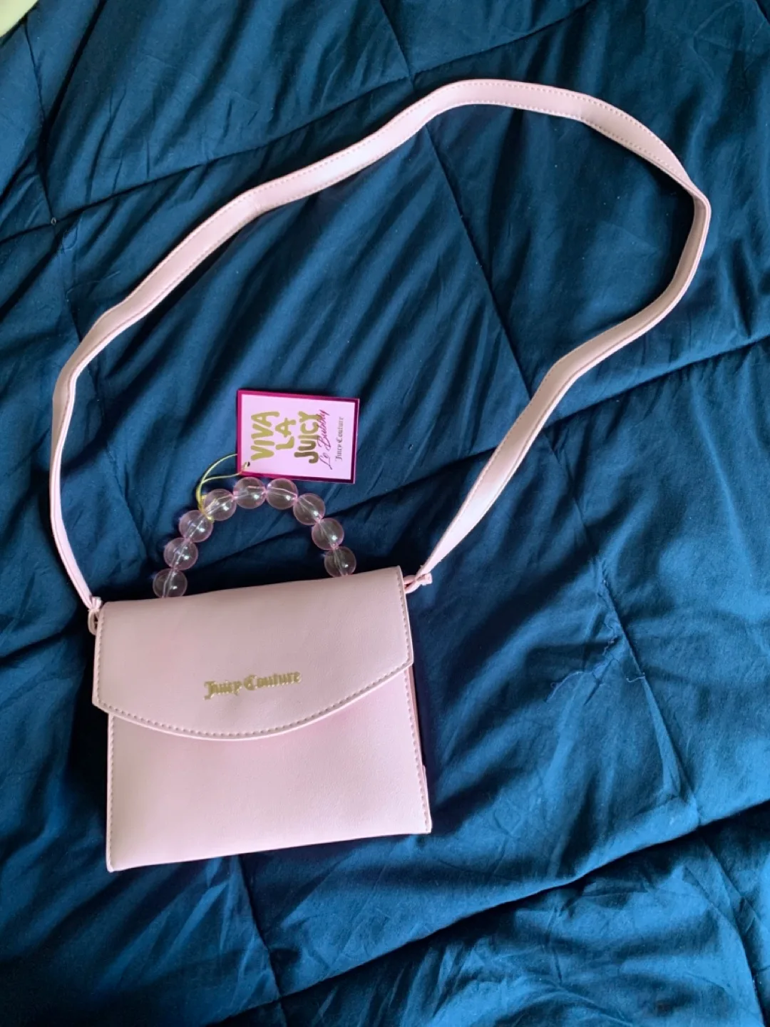 Juicy Couture Pink Beaded Handle Crossbody Bag thumbnail