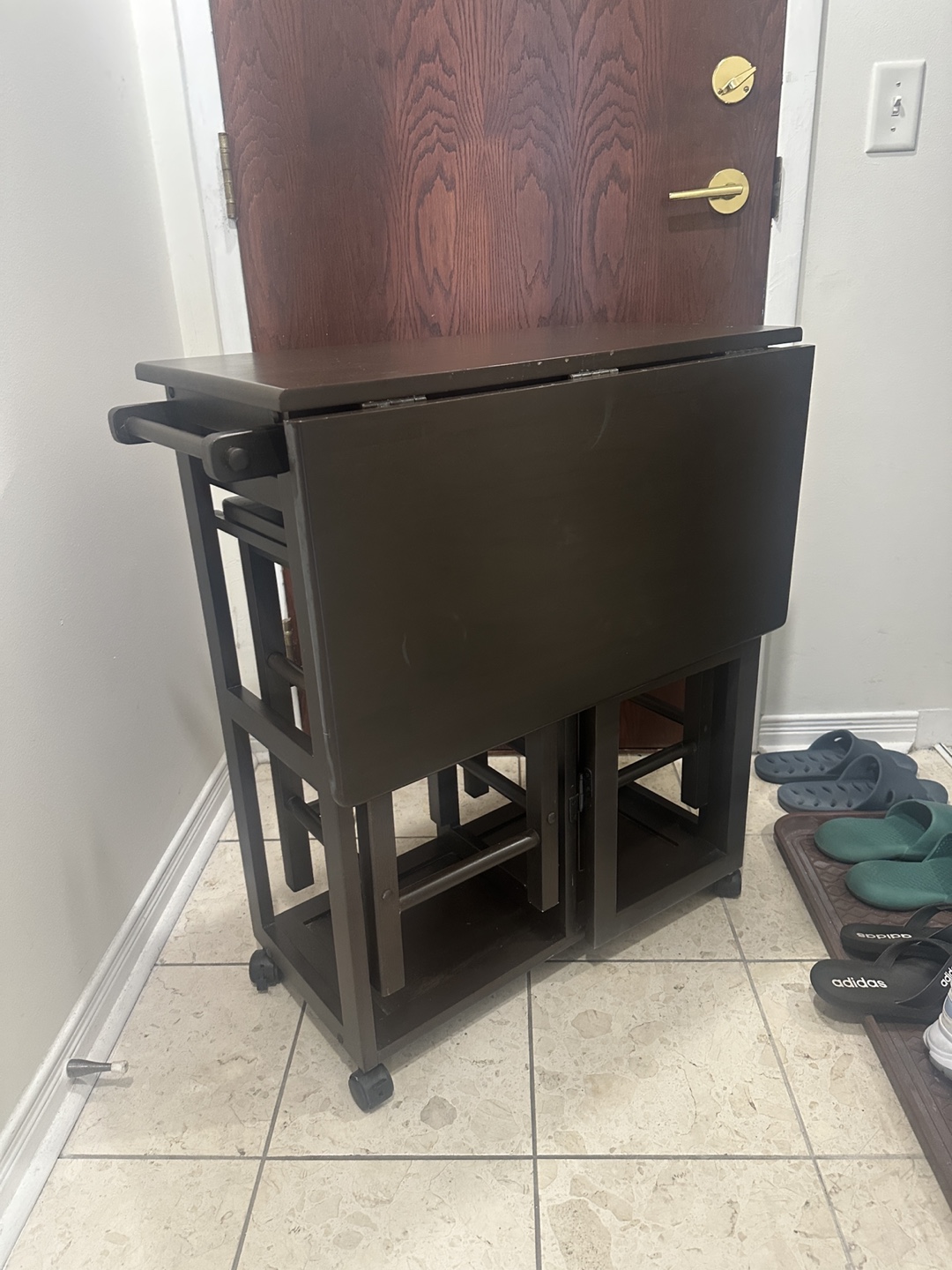 Brown wood table (space saver) - photo 2