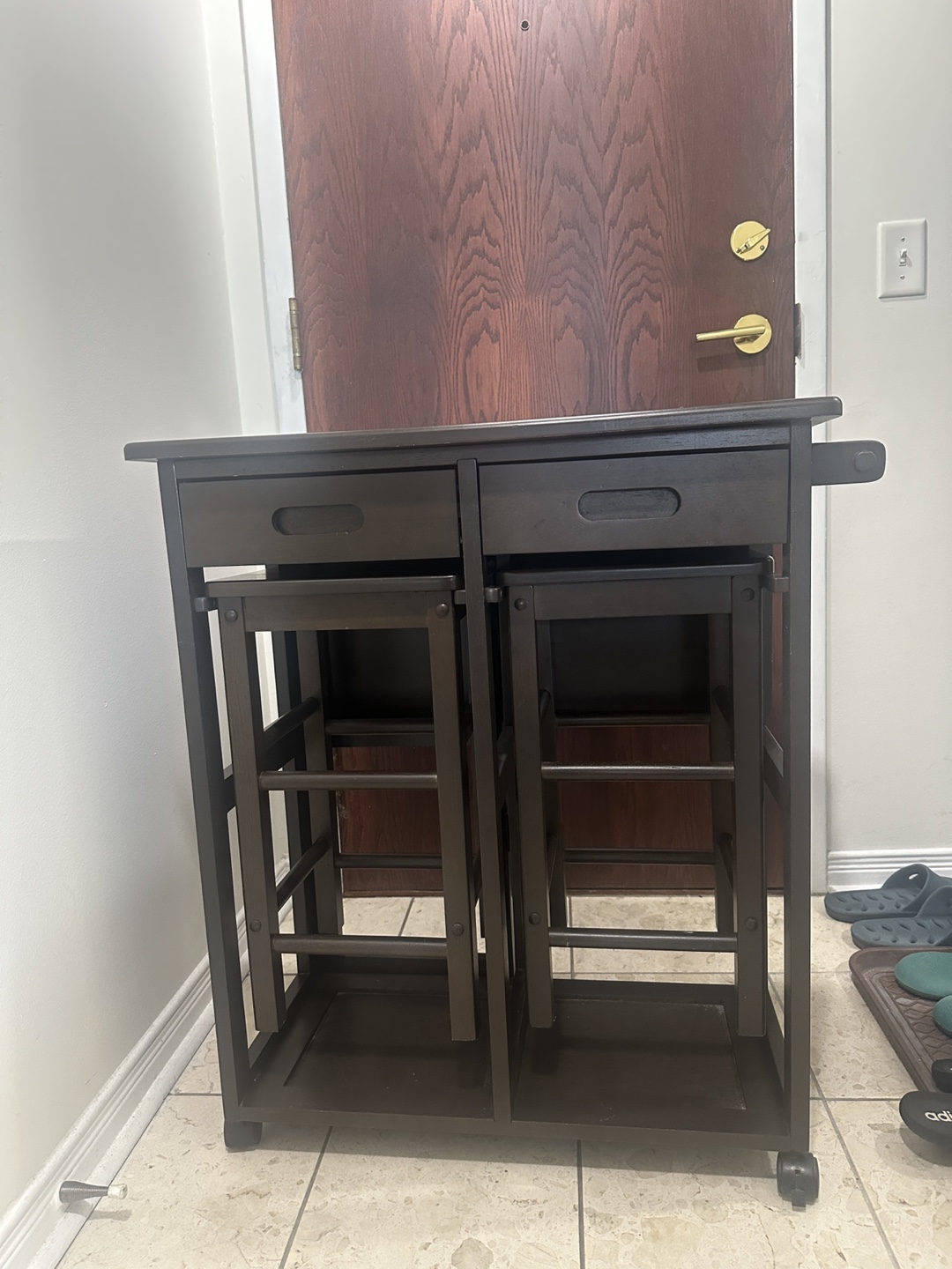 Brown wood table (space saver) - photo 3