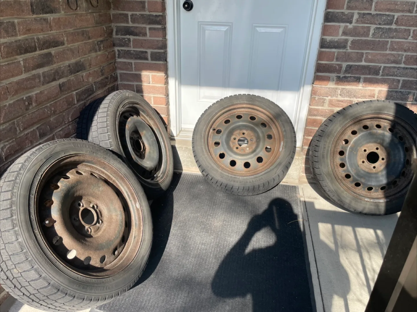 Four Used Winter Tires with Steel Rims thumbnail
