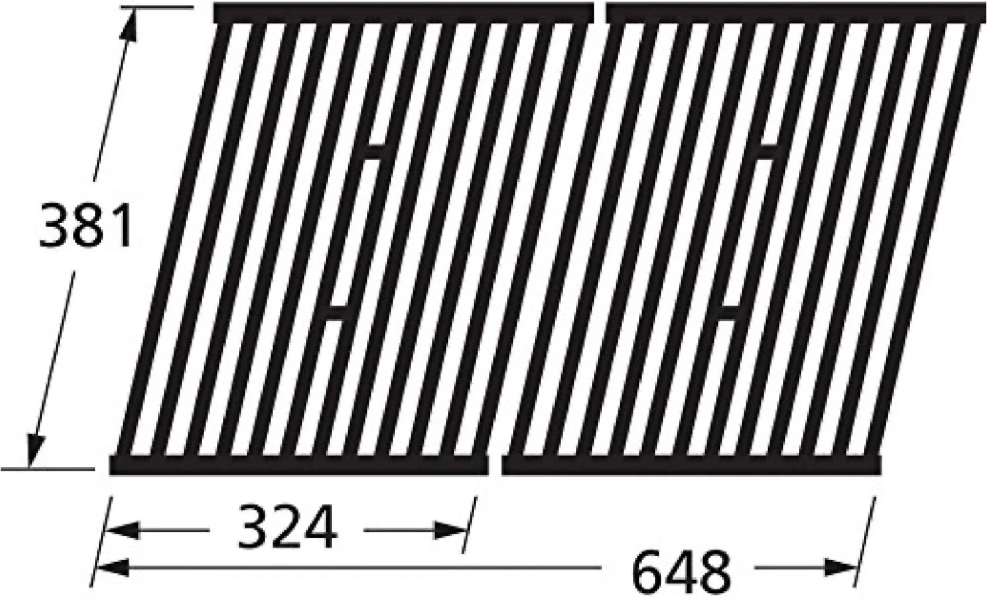 Durable 25.5" x 15" Matte Cast Iron Cooking Grid Set image indicator(2)