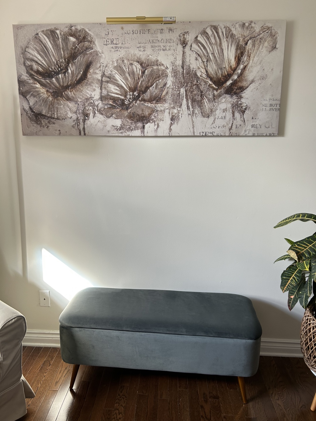 Velvet Storage Ottoman Bench - photo 4