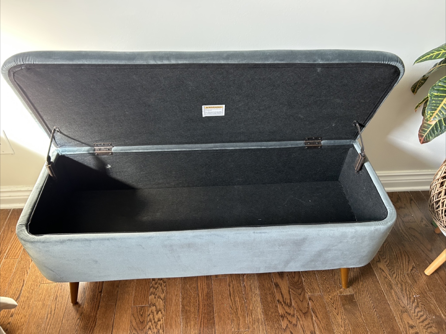 Velvet Storage Ottoman Bench - photo 3