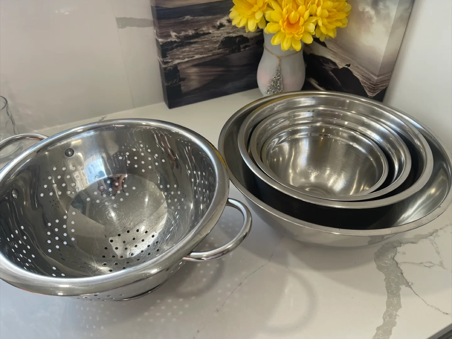 Stainless Steel Colander and Mixing Bowls Set thumbnail