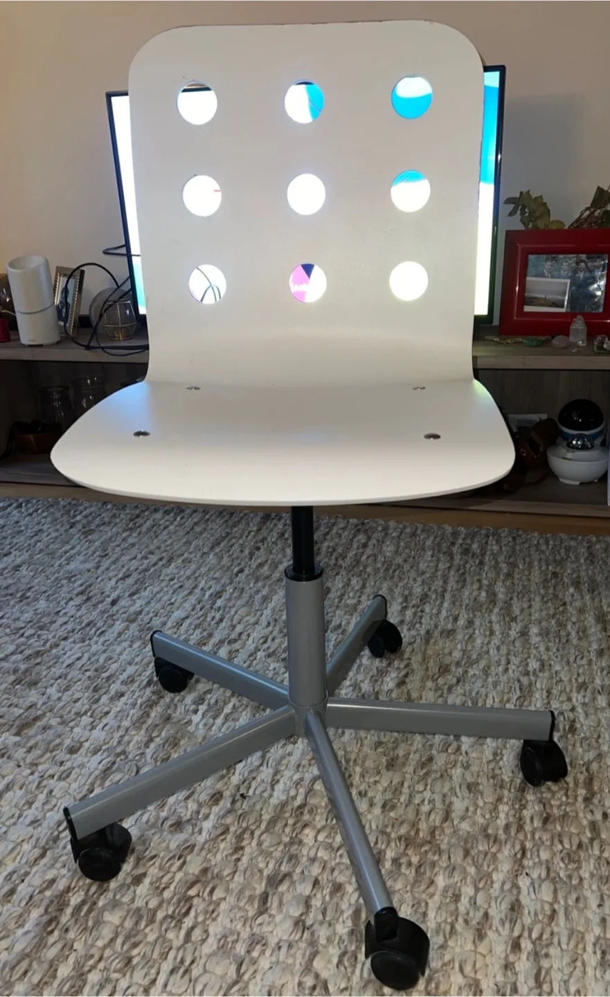 White Kids Rolling Desk Chair thumbnail