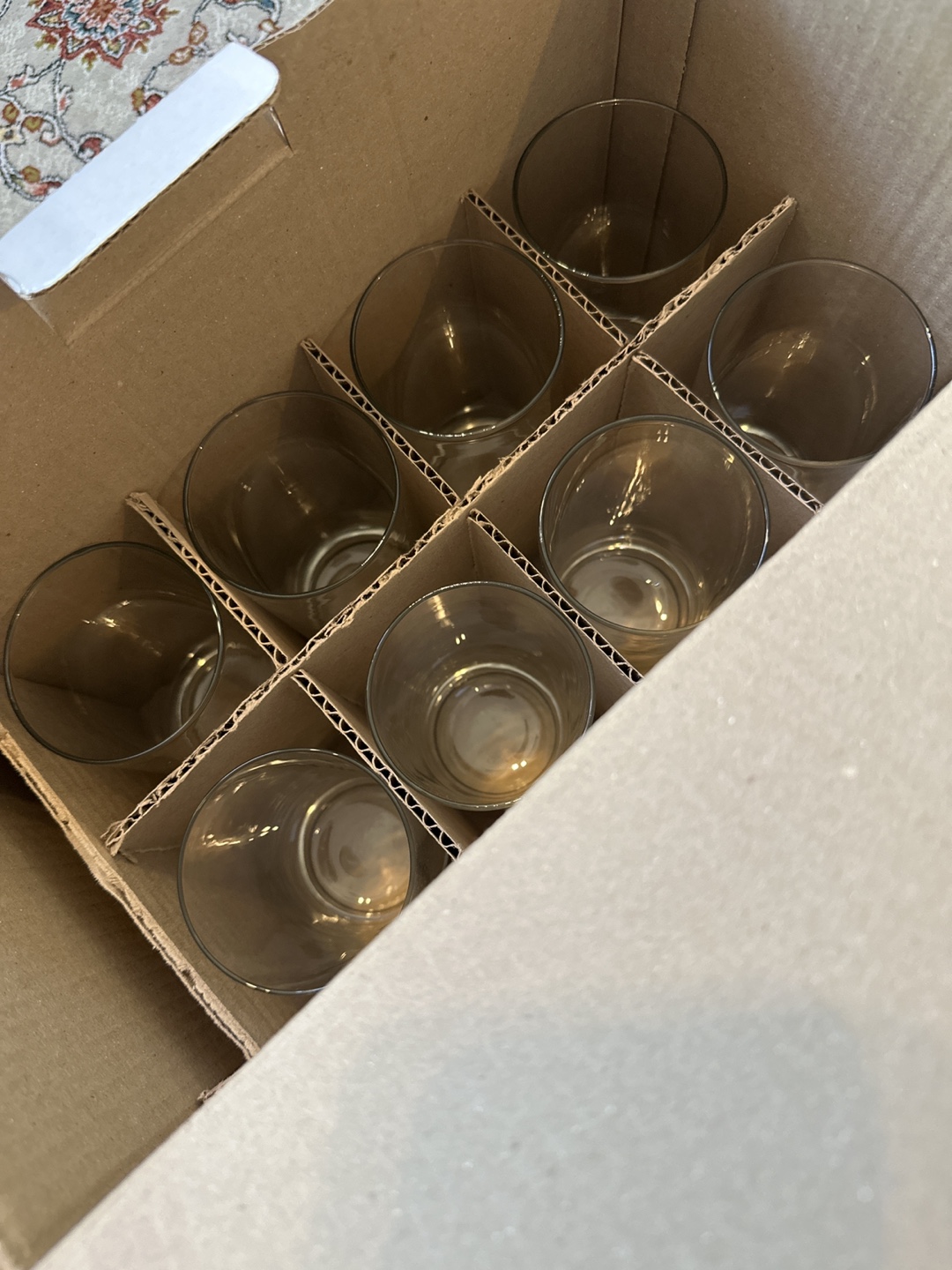 Set of 8 Clear Glass Tumblers