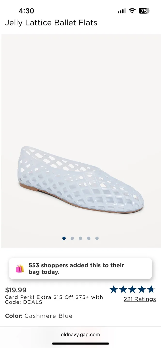 Old Navy Jelly Lattice Ballet Flats - Cashmere Blue thumbnail