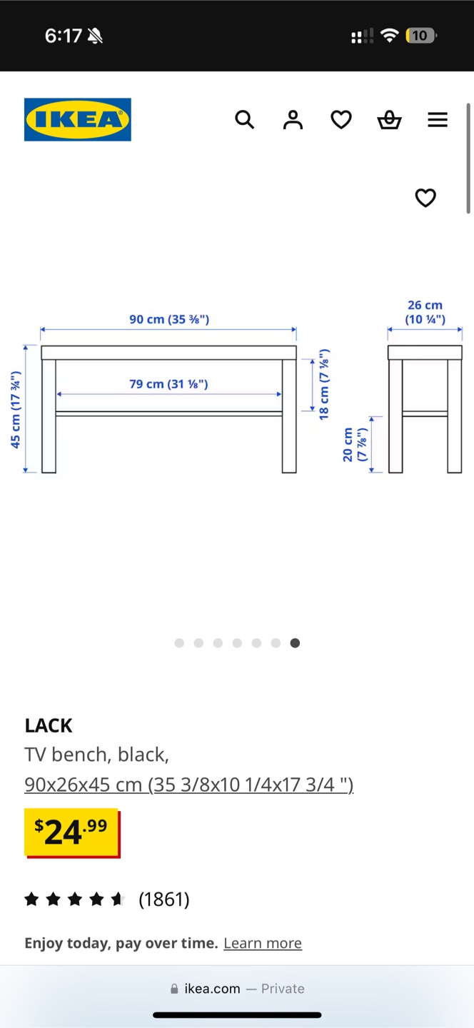 IKEA LACK TV Bench - Black - photo 5
