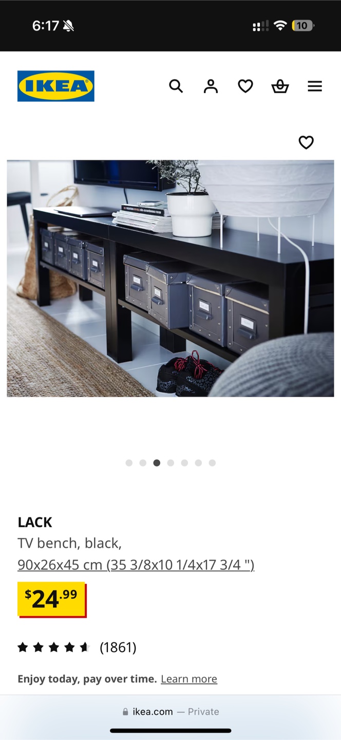 IKEA LACK TV Bench - Black - photo 4