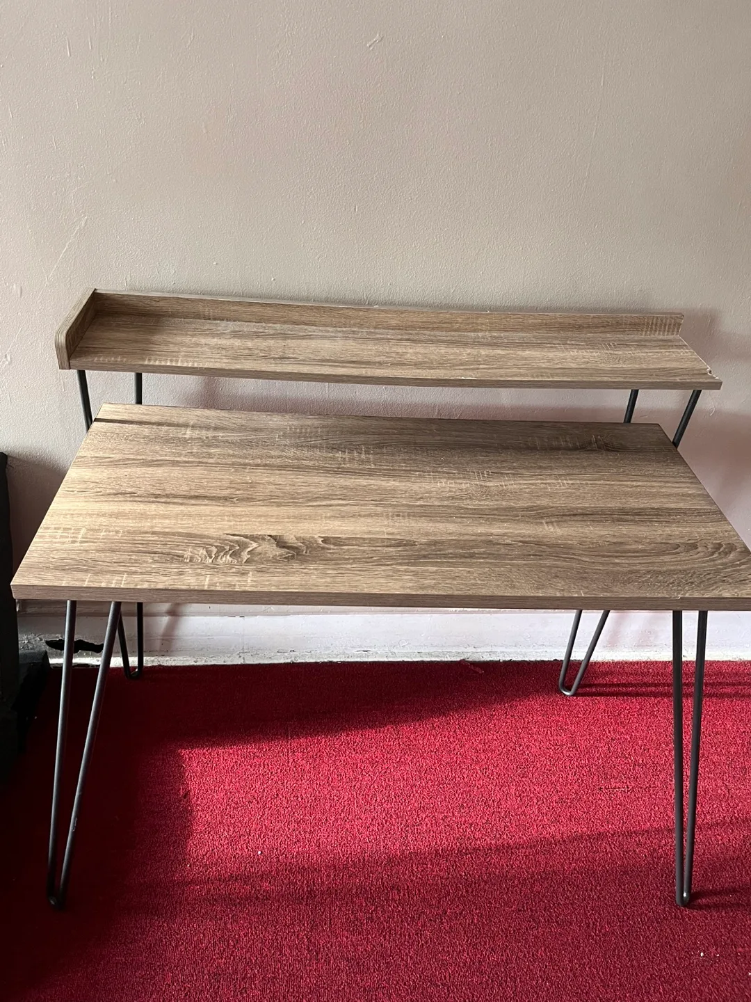 Two-Tiered Desk with Metal Legs thumbnail