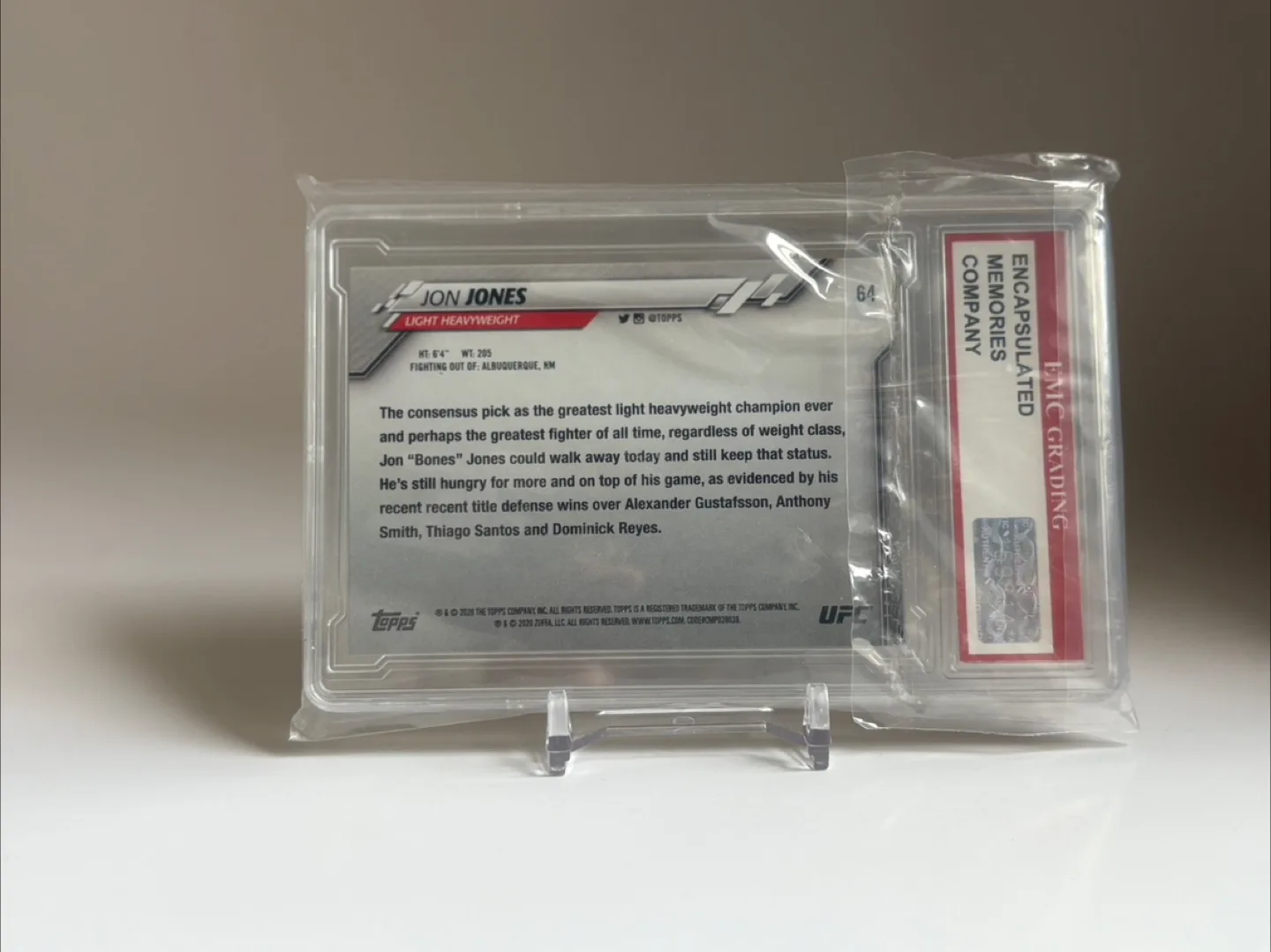 2020 Topps UFC Jon Jones #64 GEM MT 10 Graded Card image indicator(2)