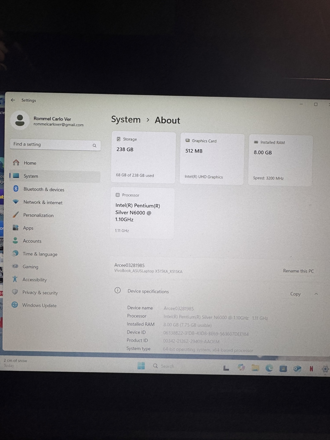 ASUS Laptop - Intel Pentium Silver N6000 - photo 4