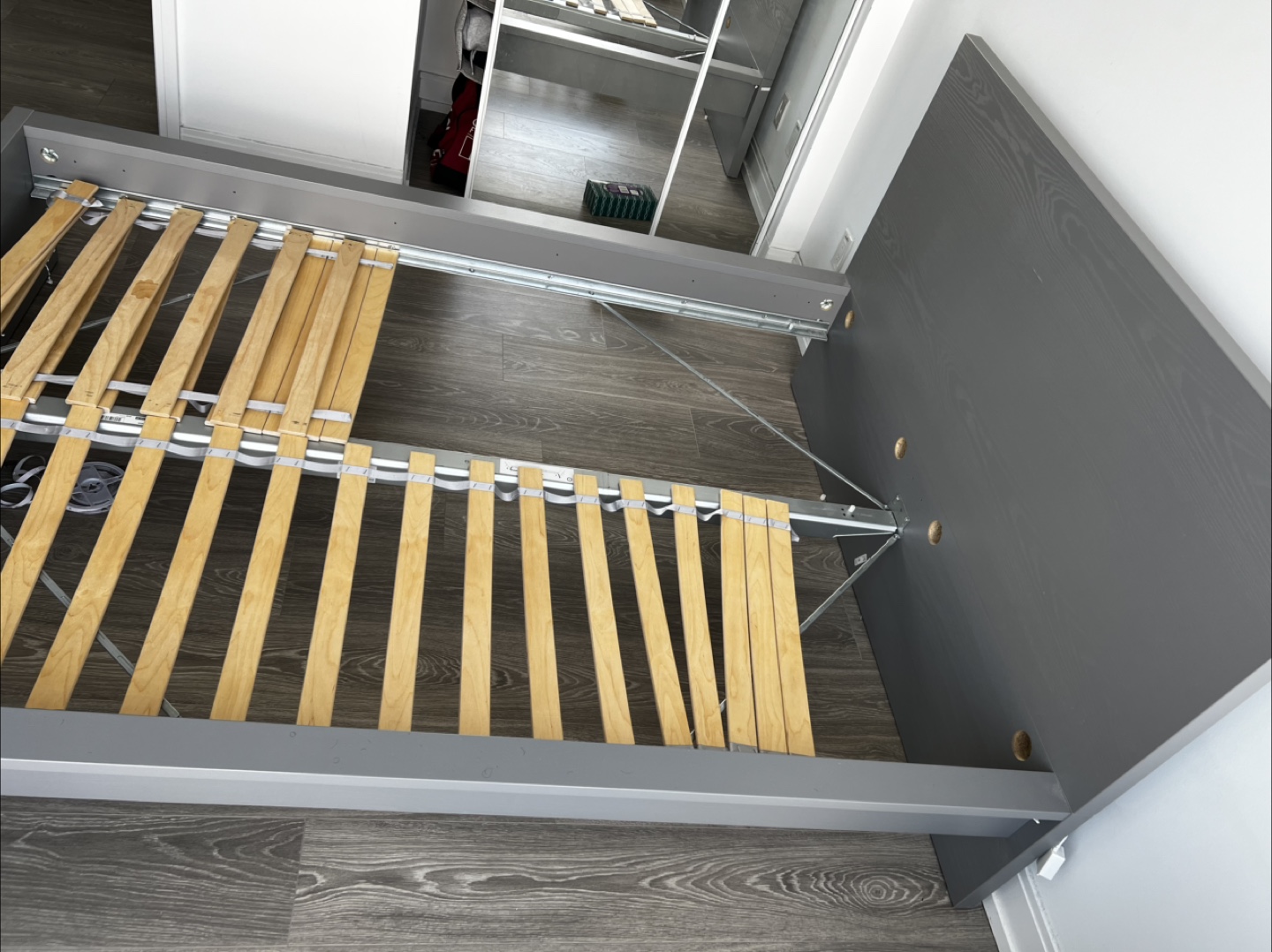 IKEA MALM Grey Double Bed Frame with Slatted Base - photo 4