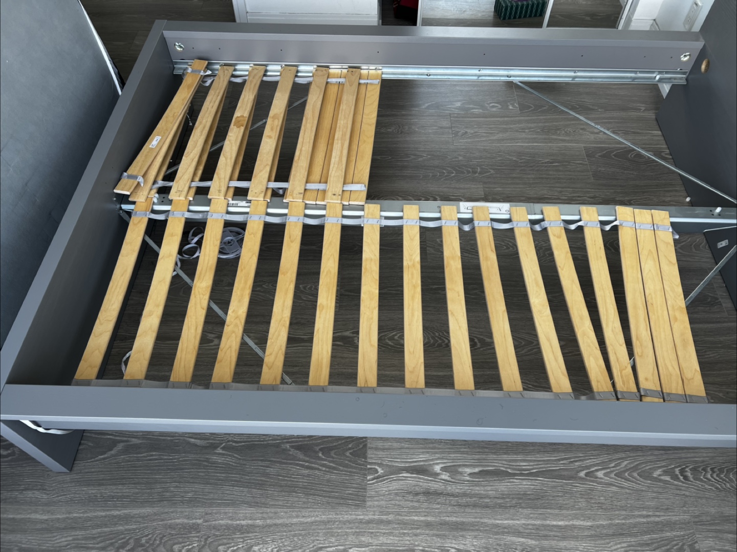 IKEA MALM Grey Double Bed Frame with Slatted Base - photo 5