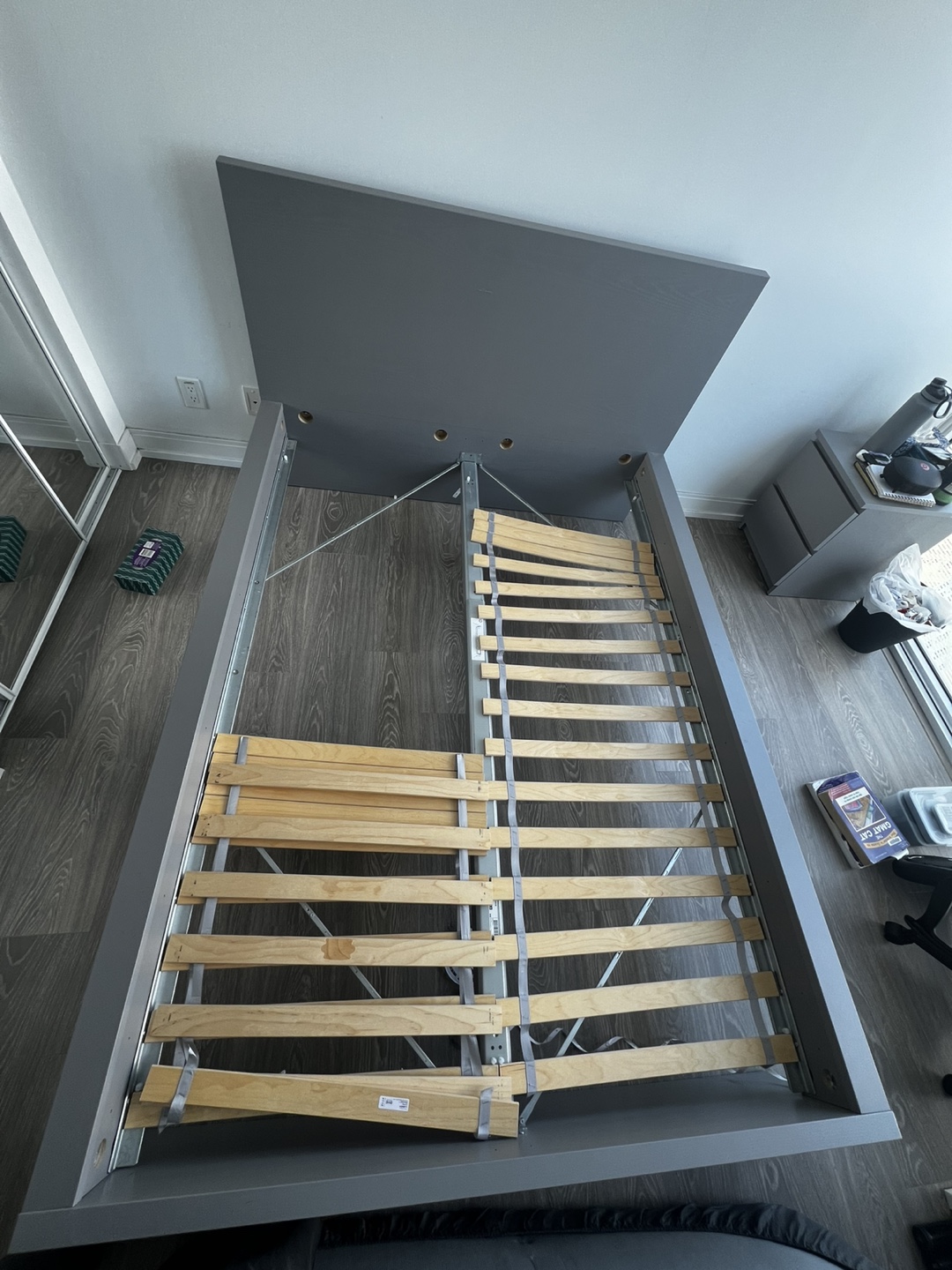 IKEA MALM Grey Double Bed Frame with Slatted Base - photo 3